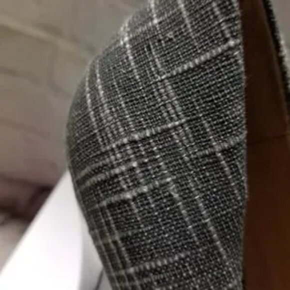 NINE WEST Smoochmeo gray and white plaid wedges pumps size 10 - Picture 4 of 9